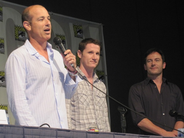 Howard Gordon, Kyle Killen, and Jason Isaacs od Awake!