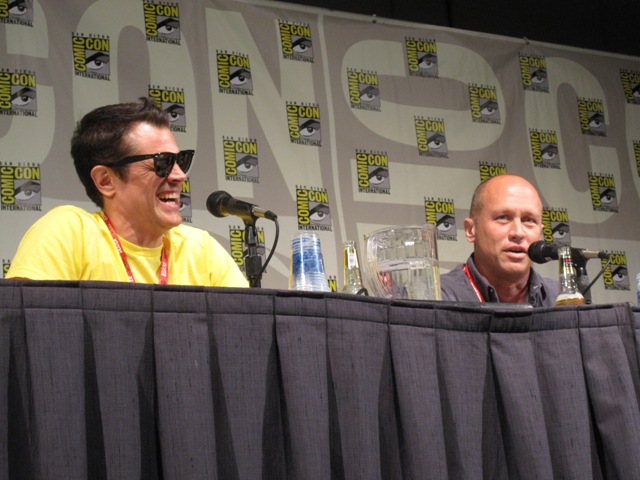 Johnny and Mike enjoying a beer and a laugh or two