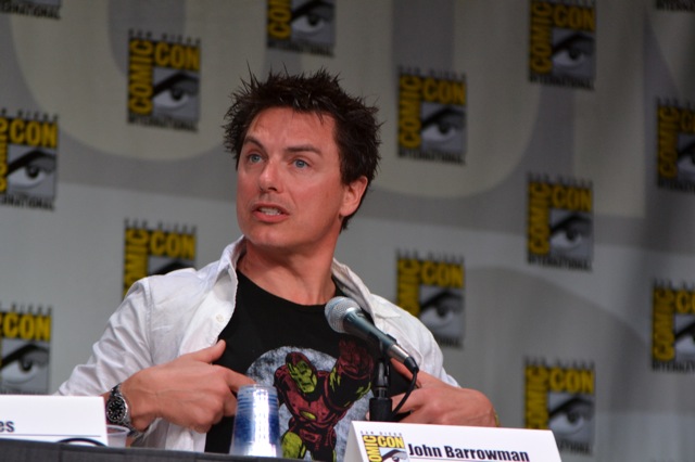 Torchwood SDCC- John Barrowman shows his shirt