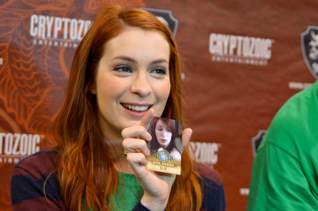 Felicia Day with her own The Guild trading card!