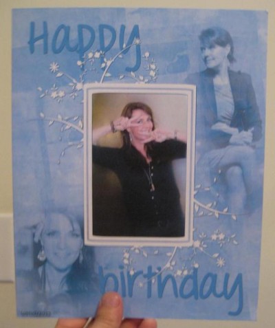 Amanda Tapping birthday card presented at Fan Expo Canada 2012