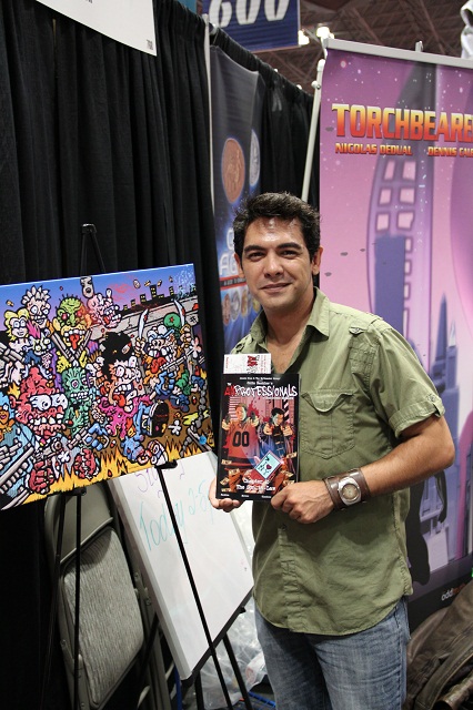 NYCC 2012 - Alexis Cruz with Unprofessionals Graphic Novel and Edwin Vasquez Inner Cover Art