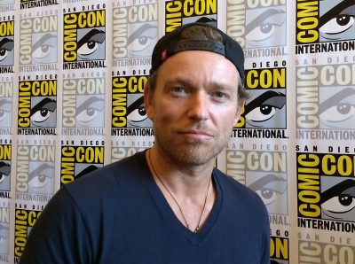 SDCC 2017 Van Helsing Press Jonathan Scarfe during interview