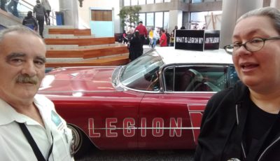 SVCC 2018 Lori and Kenn with Marilyn the famous Legion M Cadillac!