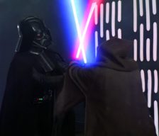 Vader and Kenobi lightsaber battle