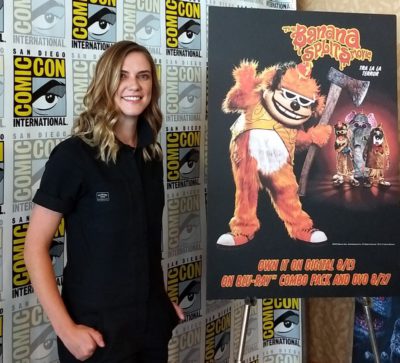 SDCC 2019 Sara Canning as Rebecca in The Banana Splits Movie