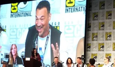 SDCC2019 Van Helsing Panel Aleks and Kelly on Screen