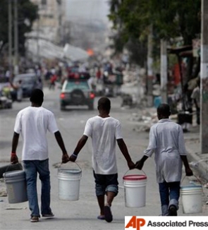 The Haiti earthquake image courtesy Associated Press